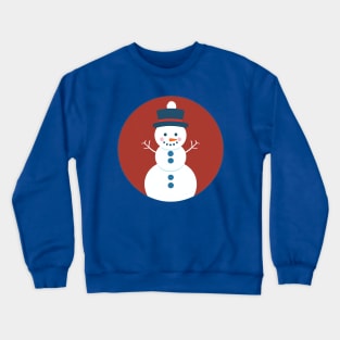 Cute Little Snowman with a Snowball on His Hat Crewneck Sweatshirt
